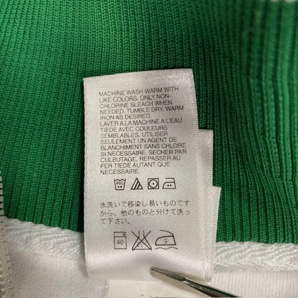 The North Face Mens XL Colorblock Track Jacket Green White Full Zip‎ Mock Neck